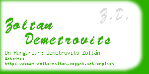 zoltan demetrovits business card