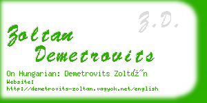 zoltan demetrovits business card
